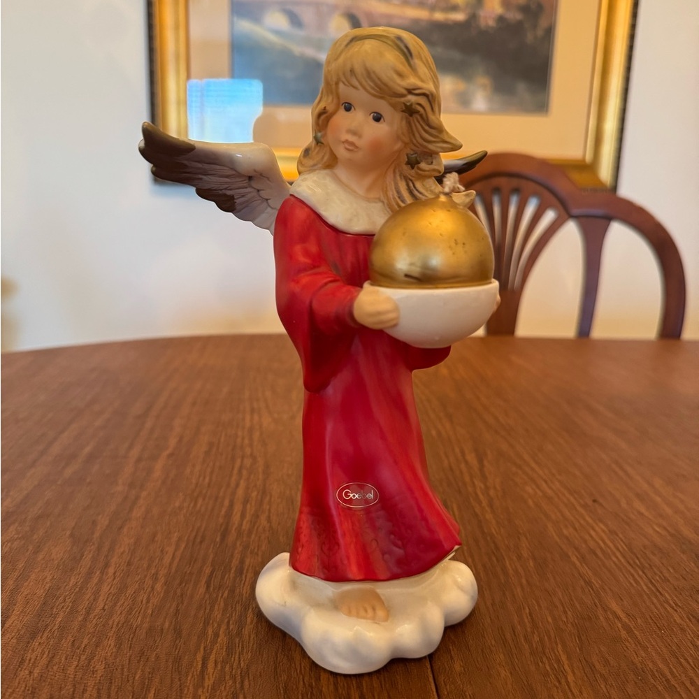 Goebel Red Angel with Gold Sphere Candle